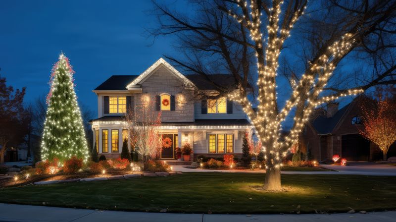 Christmas Lights Hanging in Olathe, KS